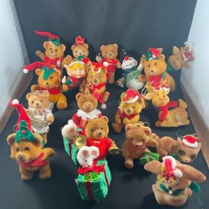 Vintage Flocked Plastic Christmas Ornaments *READ*